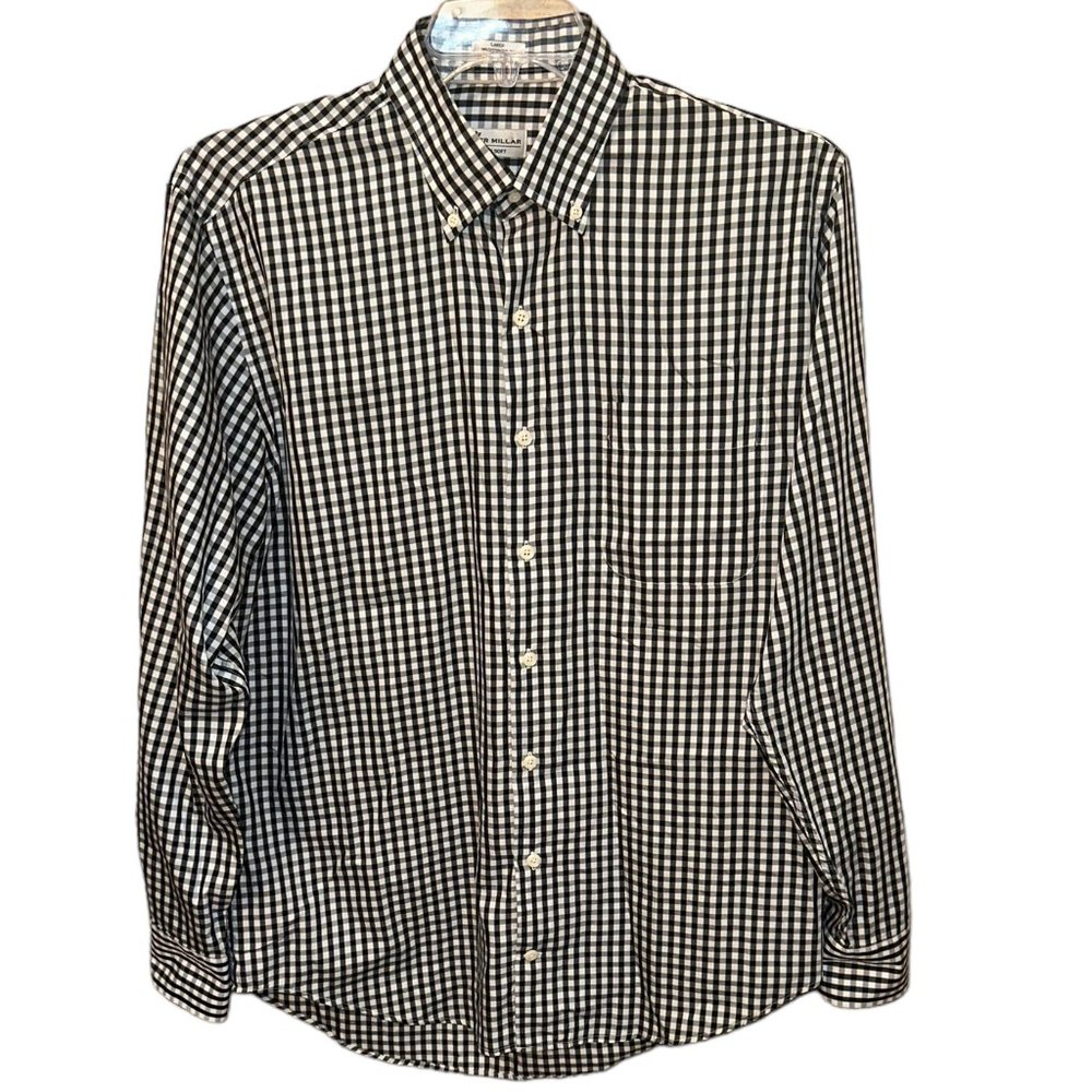 Men's Peter Millar Crown Soft Button Down Plaid Dress Shirt Size Large